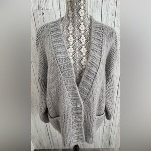 Chicwish Wool Blend Oversized Cardigan, Grey, EUC, H1
